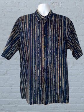 Tori Richard Honolulu Shirt XL | Made in Hawaii | Retro Dot Stripe Cotton